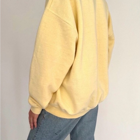 Vintage Sweater 90s Lee Brand Yellow Puppy Lazy Days Cottagecore Cozy - Picture 4 of 9